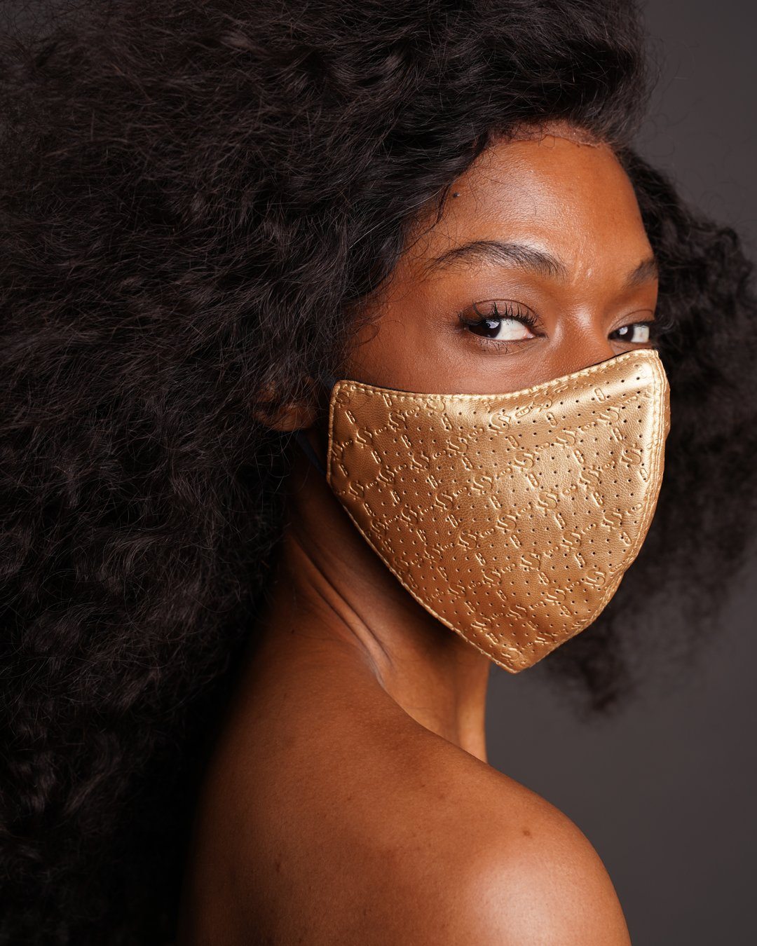 Limited Edition GOLD MONEY PATTERN VEGAN LEATHER FACE MASK