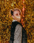 Limited Edition GOLD MONEY PATTERN VEGAN LEATHER FACE MASK