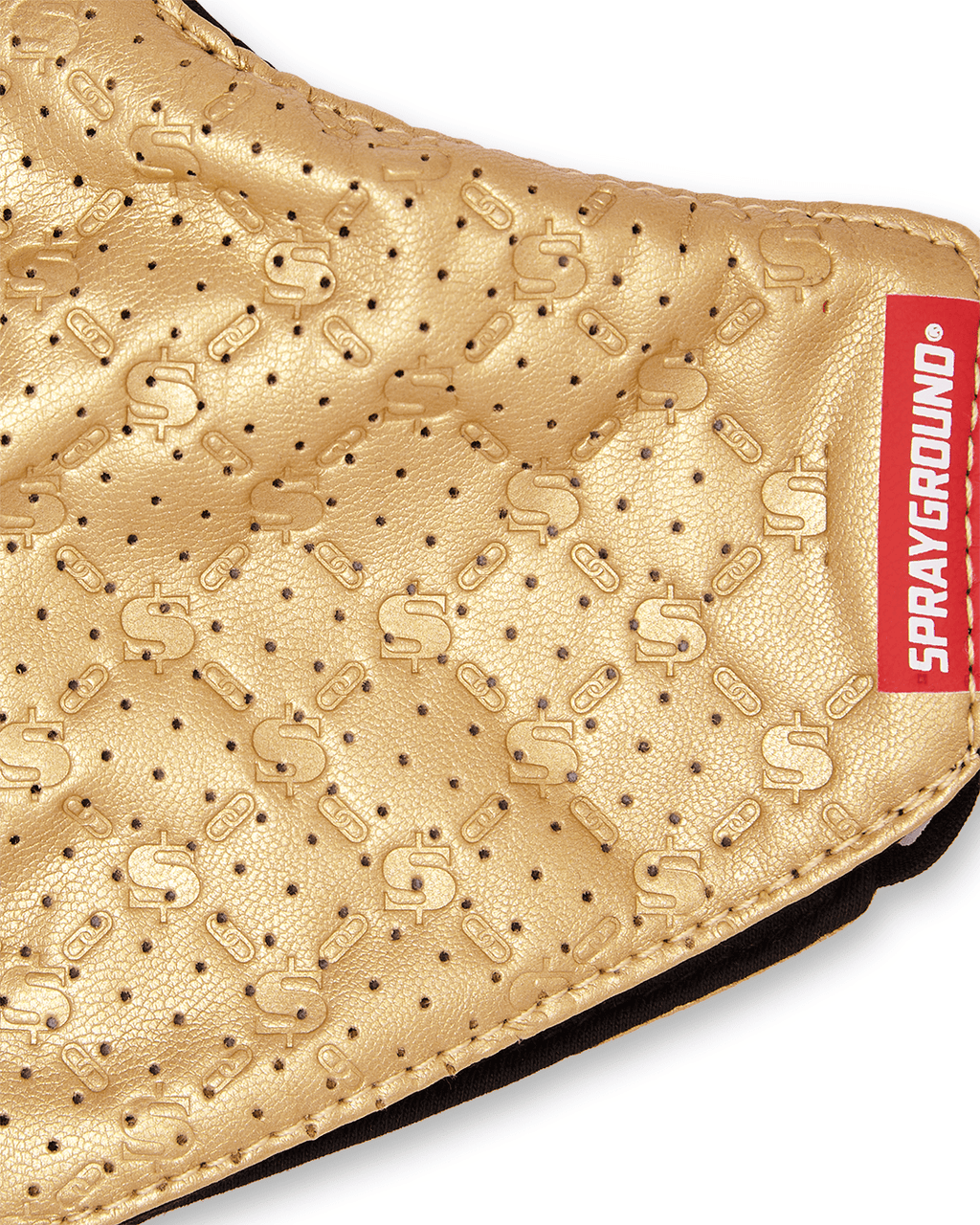 Limited Edition GOLD MONEY PATTERN VEGAN LEATHER FACE MASK