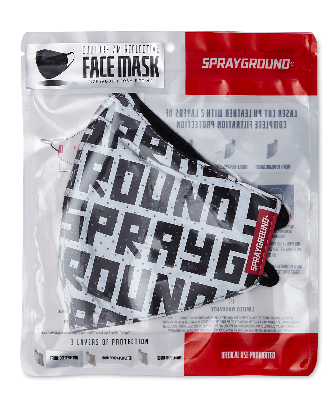 Limited Edition SPRAYGROUND INFINITI 3M REFLECTIVE FACE MASK