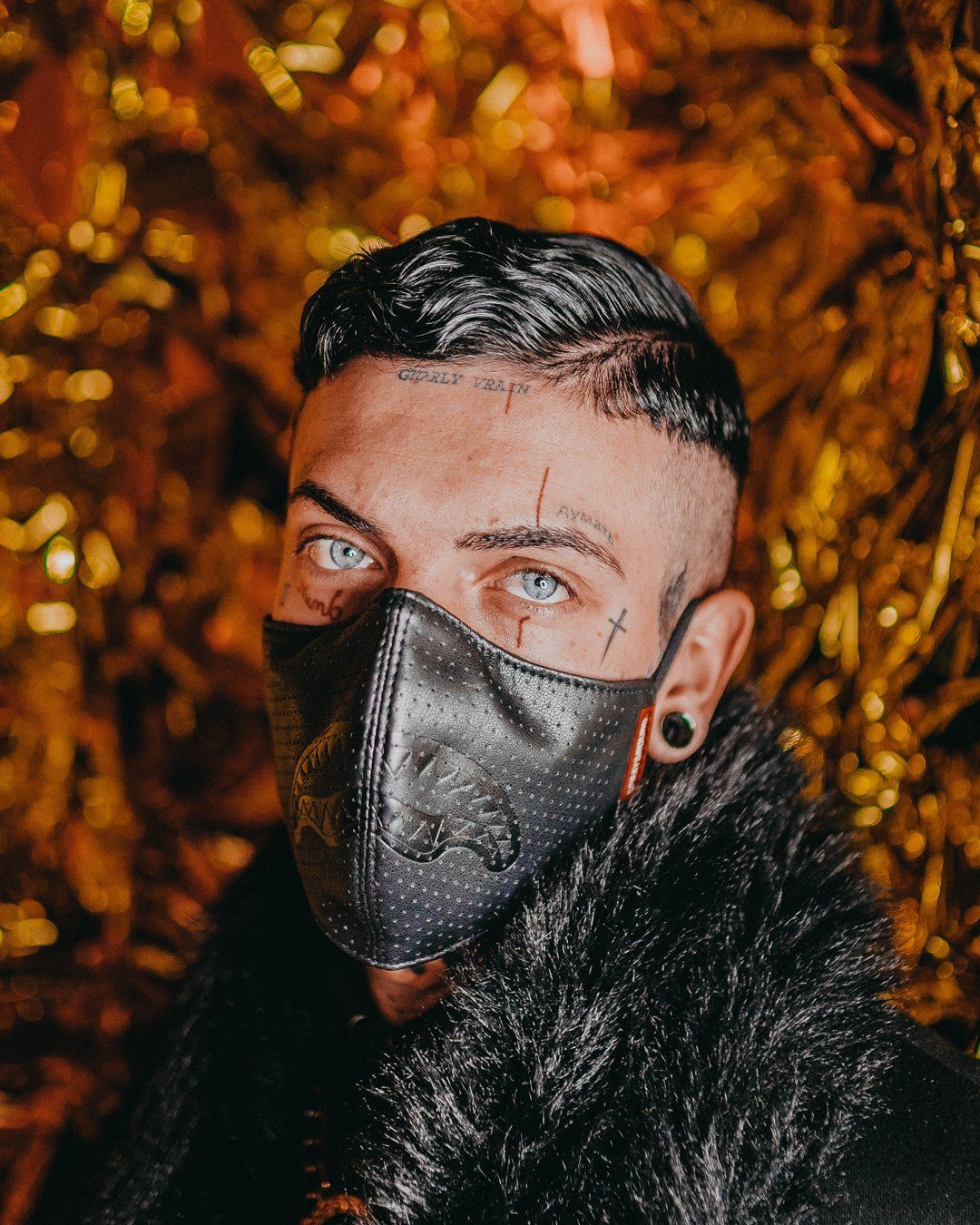 Limited Edition MIDNIGHT SHARK VEGAN LEATHER FACEMASK