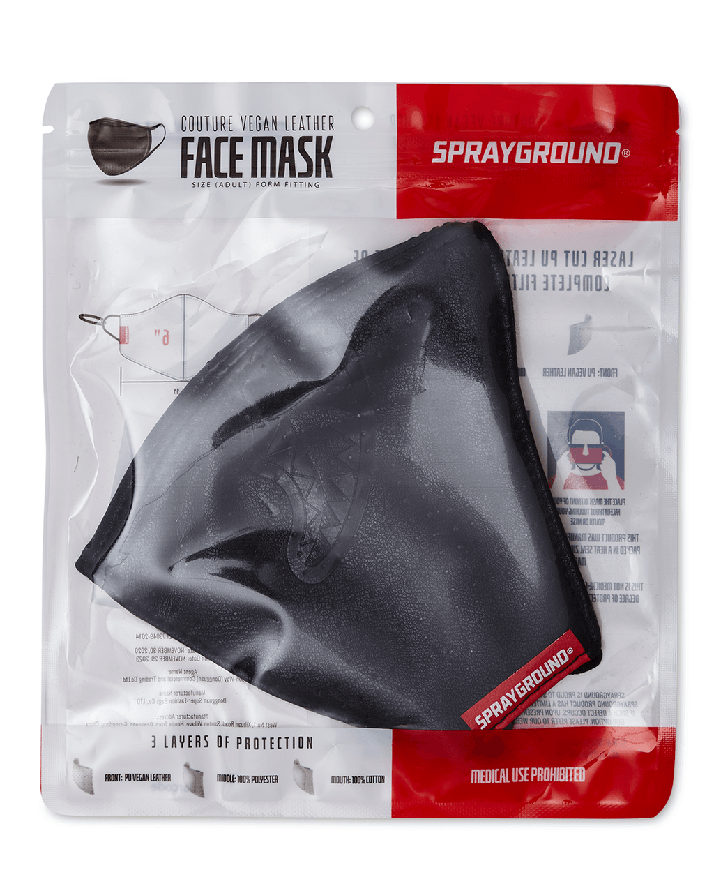 Limited Edition MIDNIGHT SHARK VEGAN LEATHER FACEMASK