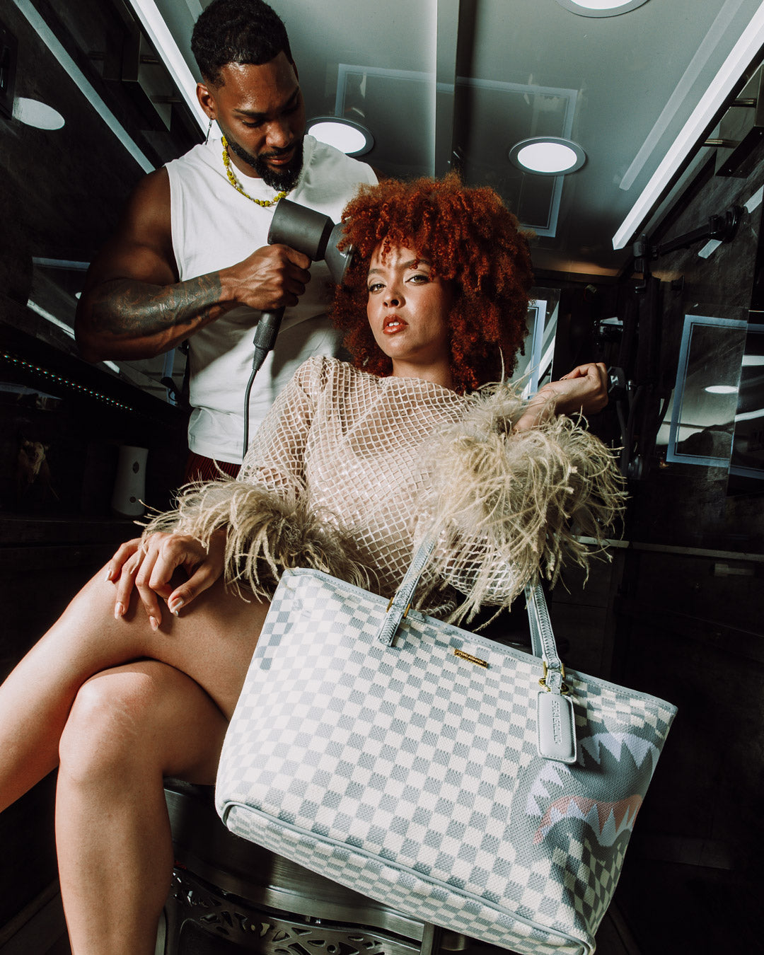 Limited Edition KNIT SHARKS IN PARIS IN CREAM TOTE