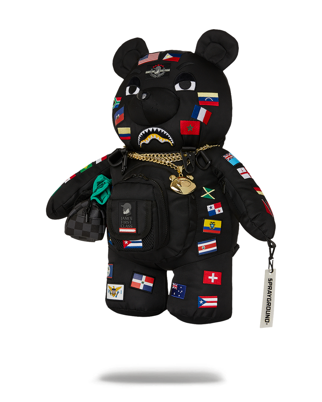 Limited Edition JAMES FIRST CLASS GLOBAL FLAGS MONEYBEAR BACKPACK
