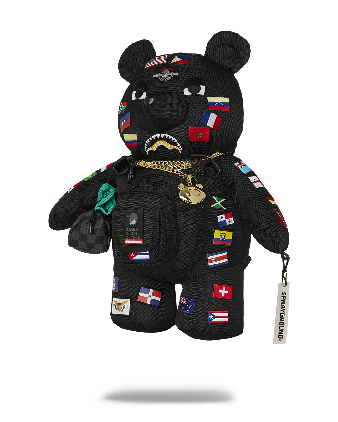 Limited Edition JAMES FIRST CLASS GLOBAL FLAGS MONEYBEAR BACKPACK