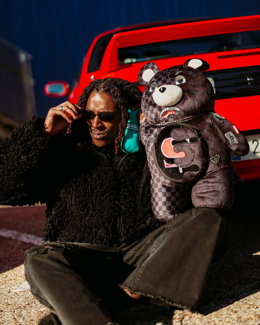 Limited Edition SPEED SHARK SIDE SWIPE MONEYBEAR TEDDY BEAR BACKPACK