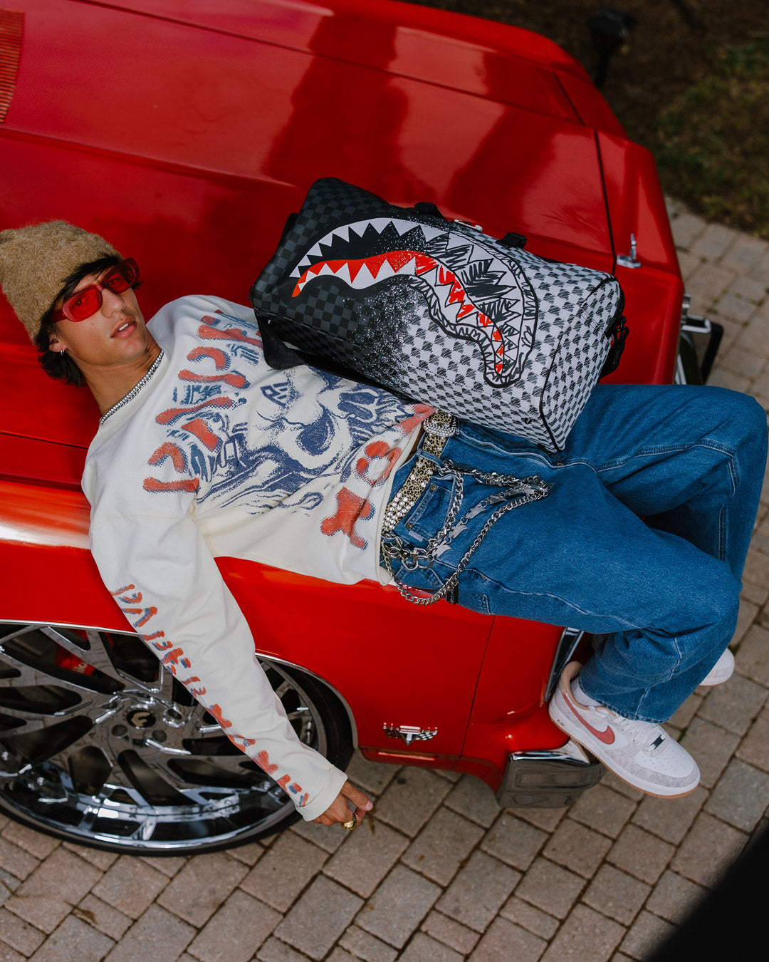 Limited Edition SCRIBBLE DRIBBLE CHECK DUFFLE