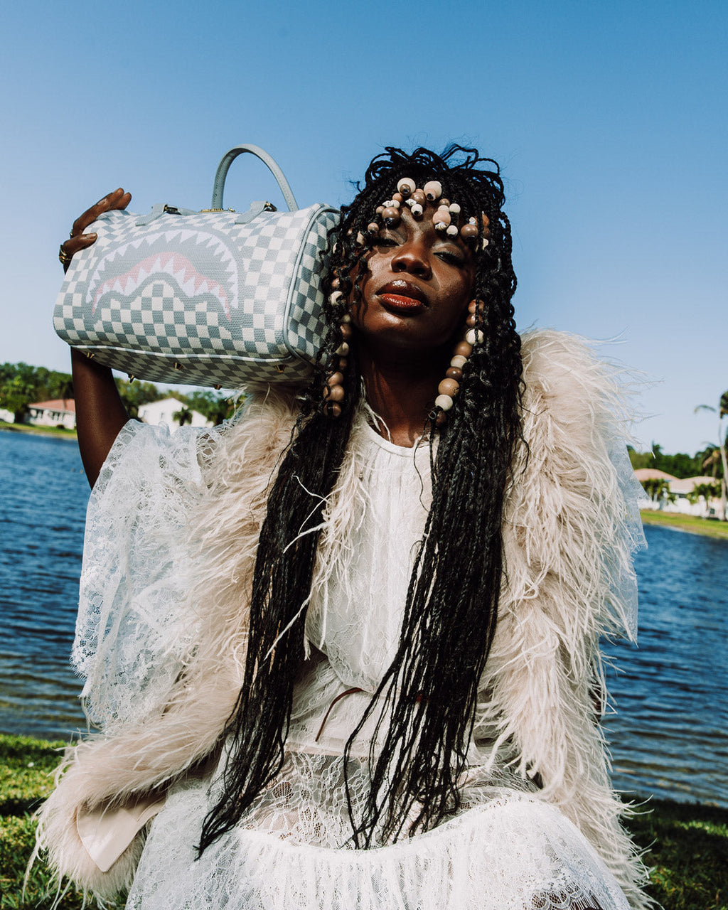 Limited Edition KNIT SHARKS IN PARIS IN CREAM MINI DUFFLE