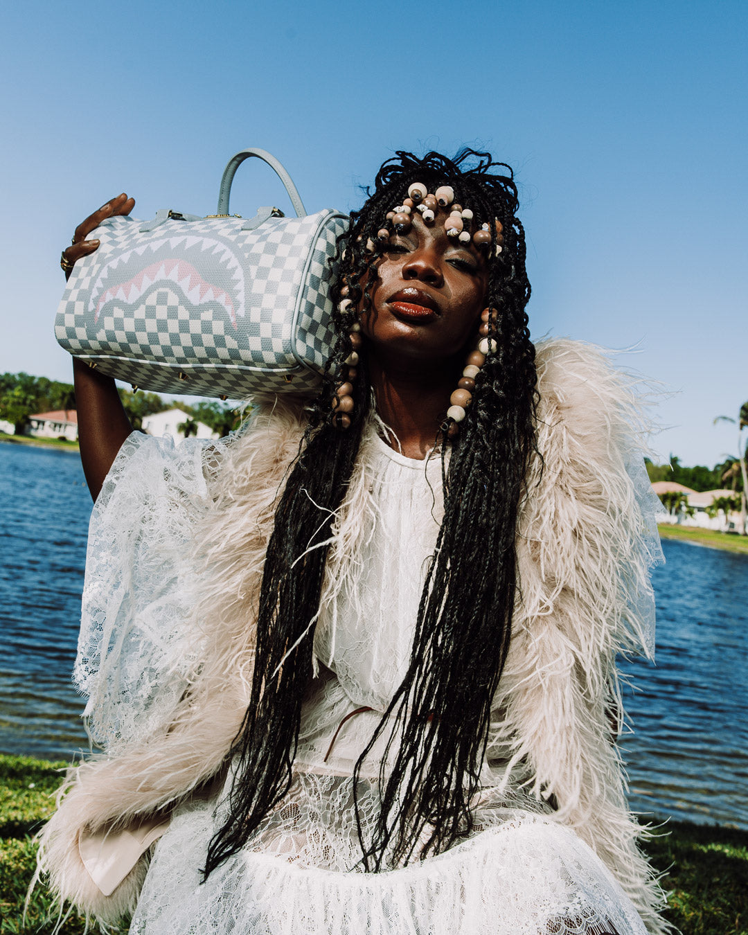 Limited Edition KNIT SHARKS IN PARIS IN CREAM MINI DUFFLE