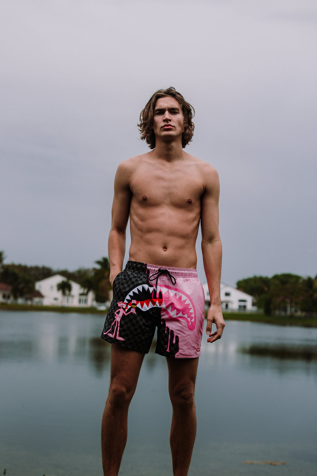 Limited Edition PINK PANTHER PINK PAINTER SWIM SHORTS
