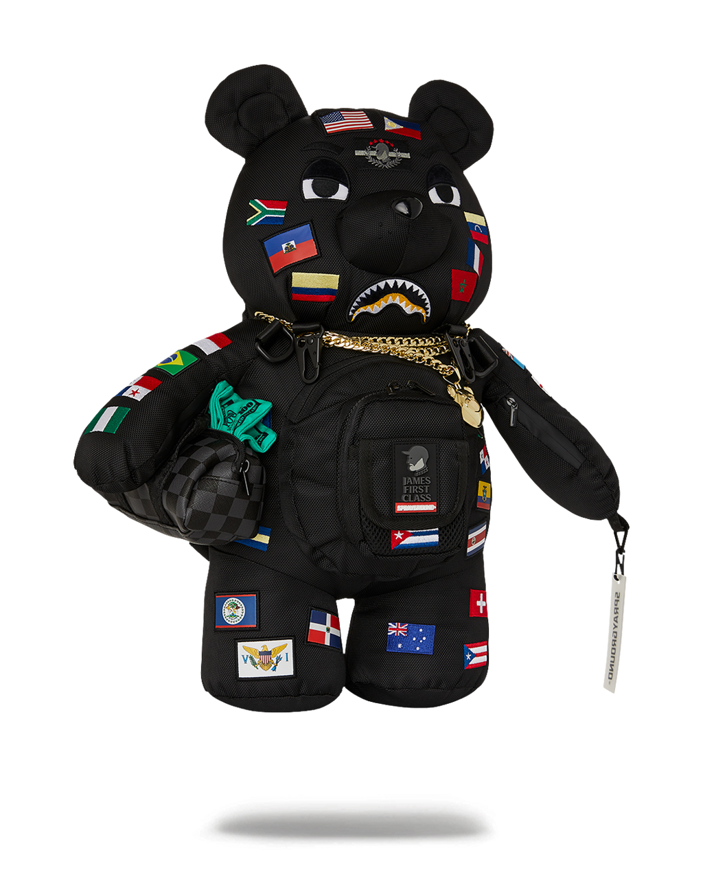 Limited Edition JAMES FIRST CLASS GLOBAL FLAGS MONEYBEAR BACKPACK