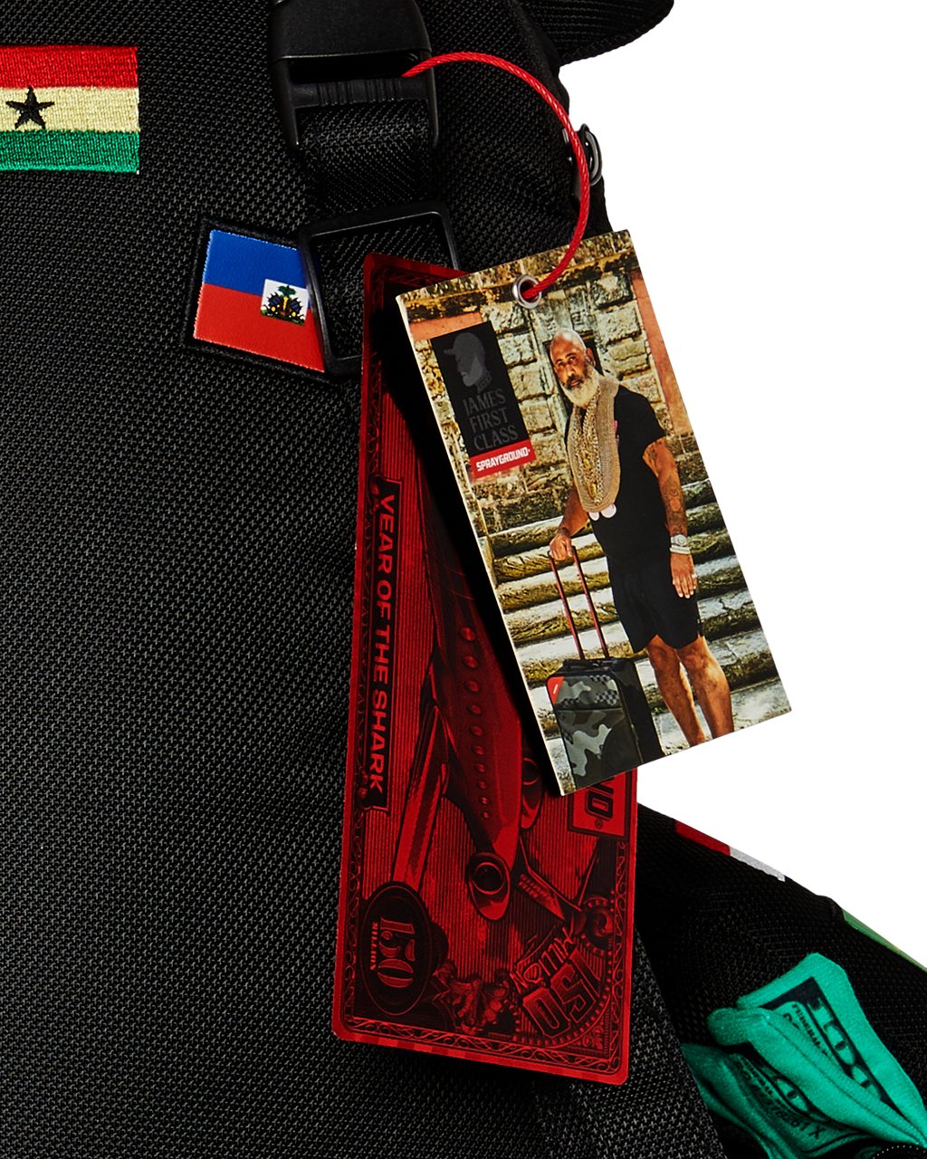 Limited Edition JAMES FIRST CLASS GLOBAL FLAGS MONEYBEAR BACKPACK