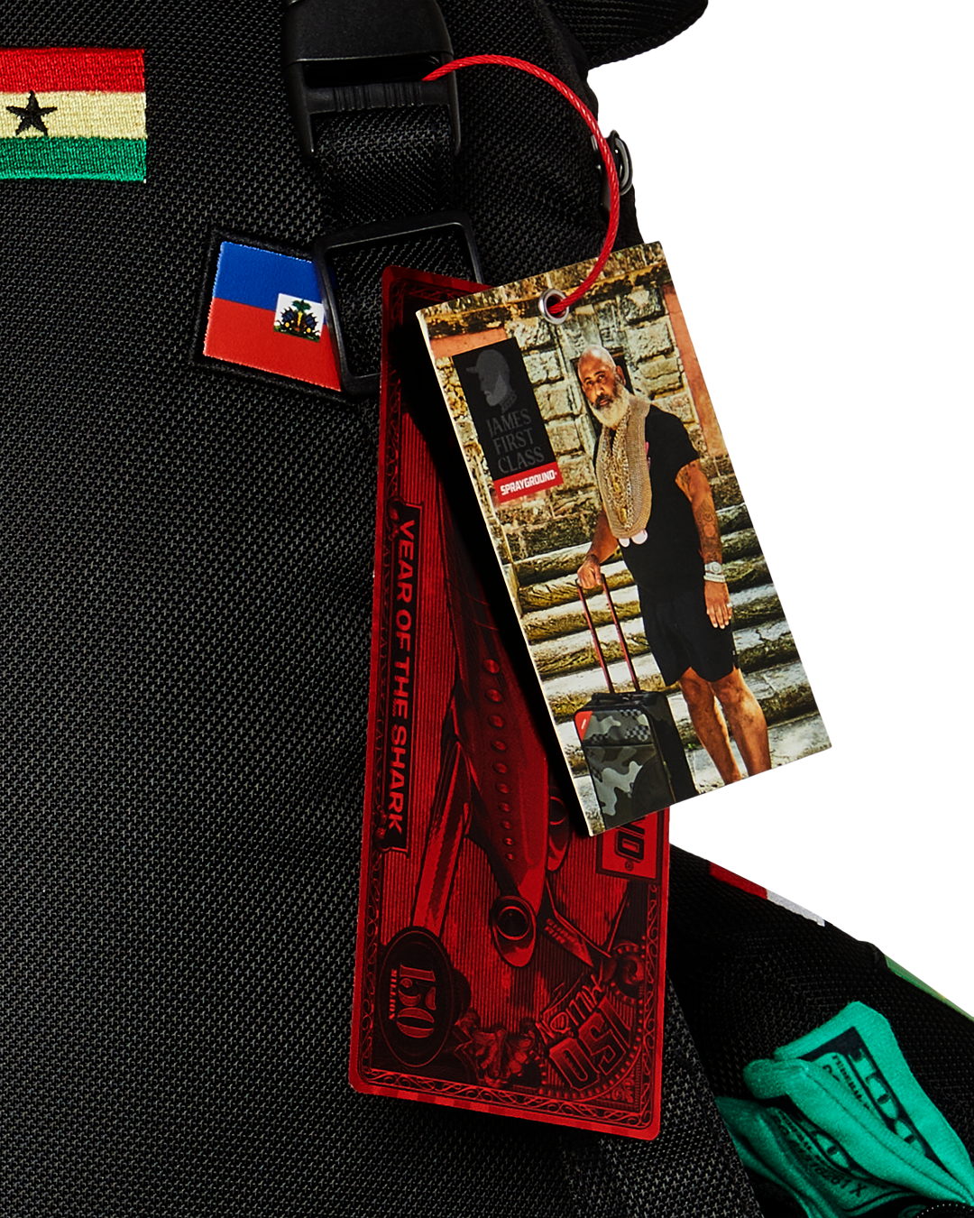 Limited Edition JAMES FIRST CLASS GLOBAL FLAGS MONEYBEAR BACKPACK