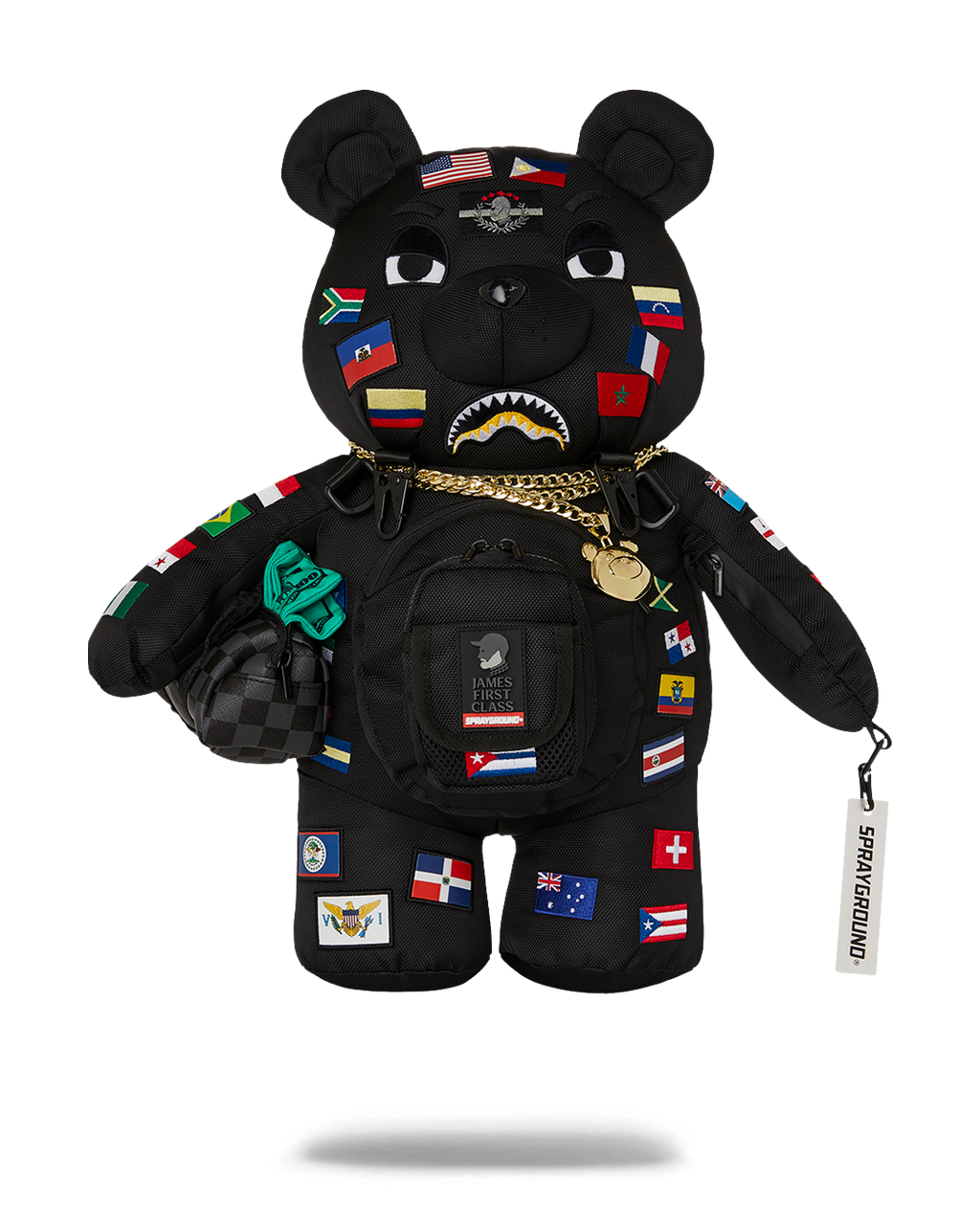 Limited Edition JAMES FIRST CLASS GLOBAL FLAGS MONEYBEAR BACKPACK