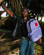 Limited Edition NOOO WAY A REVERSIBLE BACKPACK - PURPLE VELOUR TO OG SHARKS IN PARIS BACKPACK