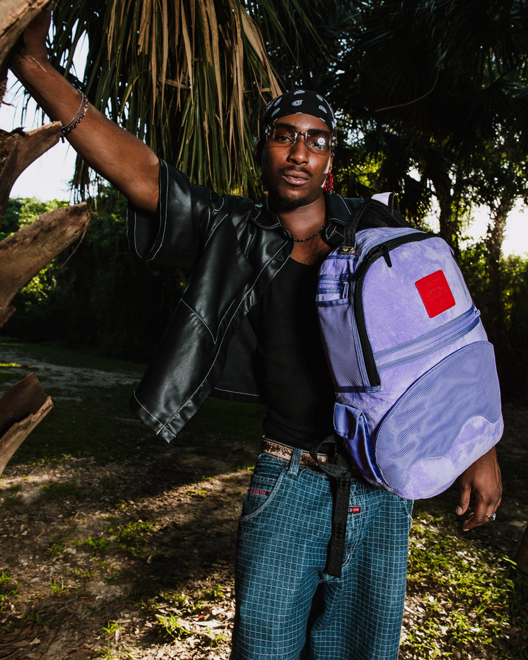 Limited Edition NOOO WAY A REVERSIBLE BACKPACK - PURPLE VELOUR TO OG SHARKS IN PARIS BACKPACK