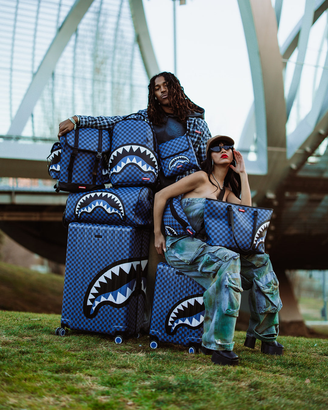 Limited Edition MIDNIGHT MAGIC SHARKS IN PARIS MESSENGER SLING BAG