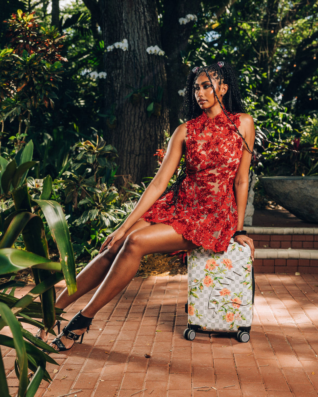 Limited Edition A.I. AFRICAN INTELLIGENCE ELEGANT ENERGY SHARKITECTURE CARRY-ON LUGGAGE - SANDFLOWER COLLAB