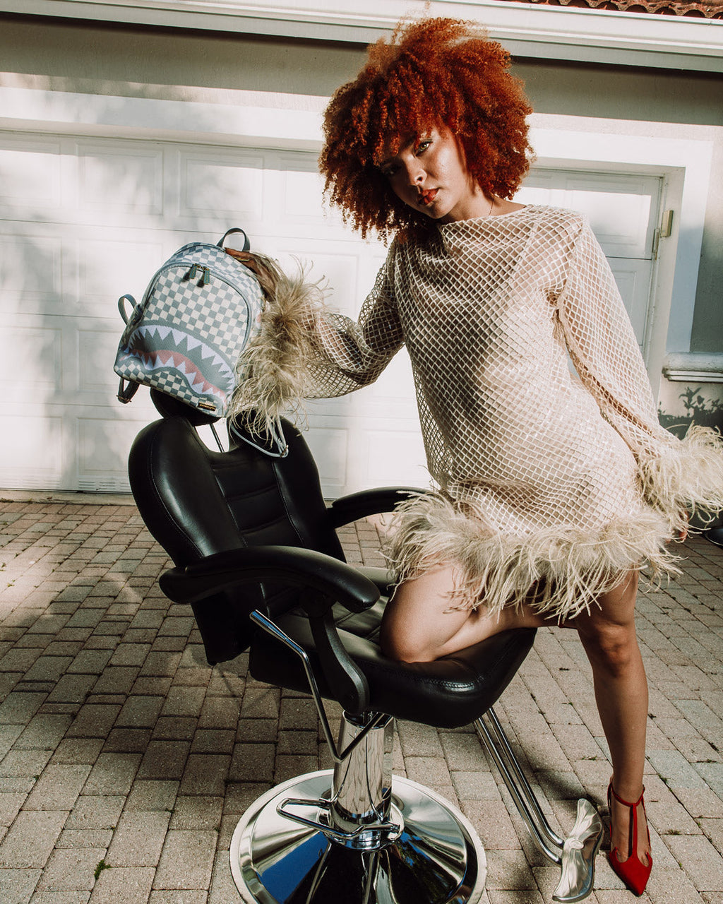 Limited Edition KNIT SHARKS IN PARIS IN CREAM SAVAGE BACKPACK
