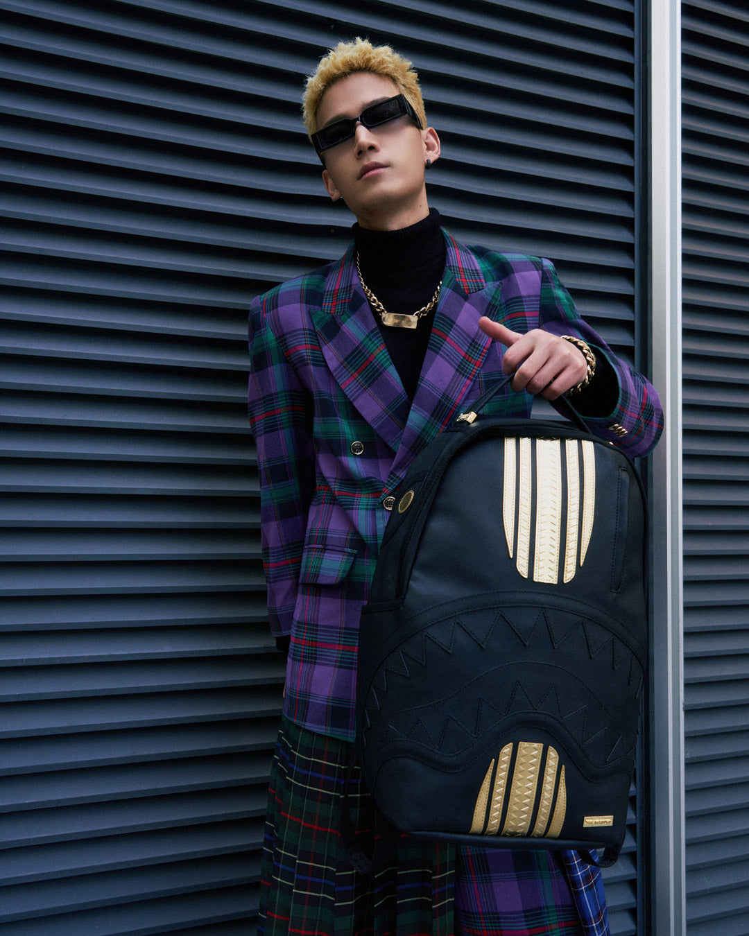 Limited Edition GOLD AND BLACK RACING STRIPES BACKPACK