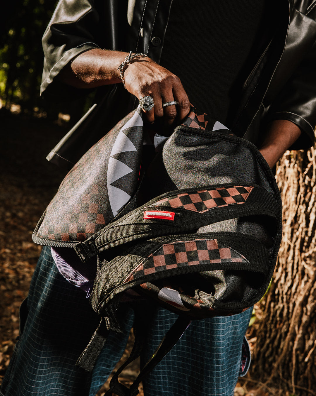 Limited Edition NOOO WAY A REVERSIBLE BACKPACK - PURPLE VELOUR TO OG SHARKS IN PARIS BACKPACK
