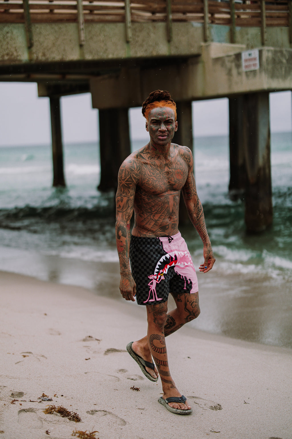 Limited Edition PINK PANTHER PINK PAINTER SWIM SHORTS