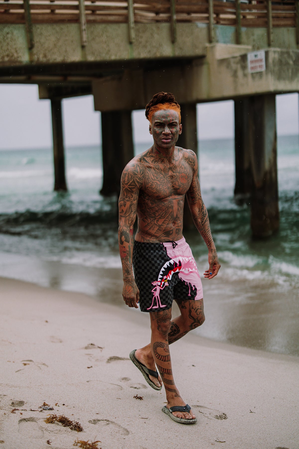 Limited Edition PINK PANTHER PINK PAINTER SWIM SHORTS