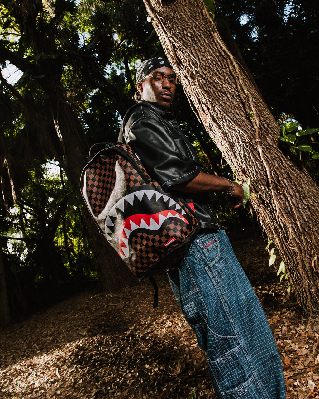Limited Edition NOOO WAY A REVERSIBLE BACKPACK - PURPLE VELOUR TO OG SHARKS IN PARIS BACKPACK