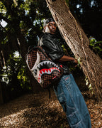Limited Edition NOOO WAY A REVERSIBLE BACKPACK - PURPLE VELOUR TO OG SHARKS IN PARIS BACKPACK