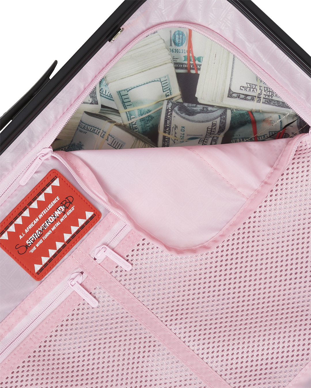 Limited Edition A.I. AFRICAN INTELLIGENCE ELEGANT ENERGY SHARKITECTURE CARRY-ON LUGGAGE - SANDFLOWER COLLAB
