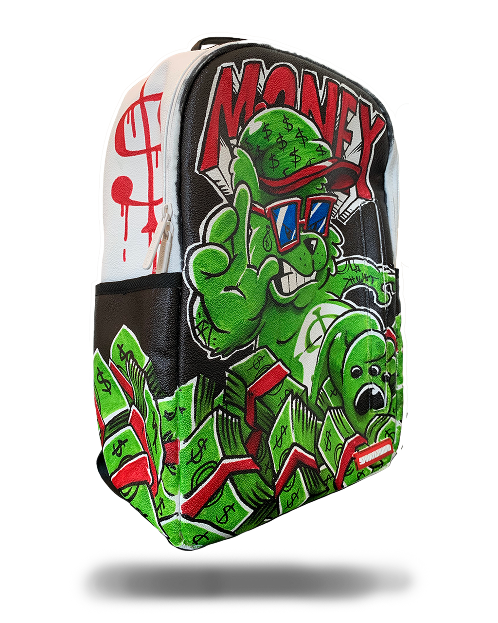 Limited Edition THE SPRAYGROUND DIY WHITE BACKPACK VEGAN LEATHER & INNER MONEY LINING & MARKERS INCLUDED
