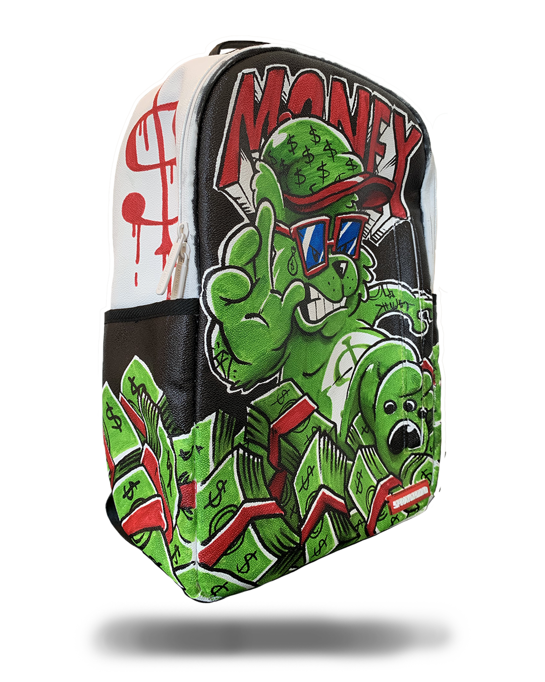 Limited Edition THE SPRAYGROUND DIY WHITE BACKPACK VEGAN LEATHER & INNER MONEY LINING & MARKERS INCLUDED