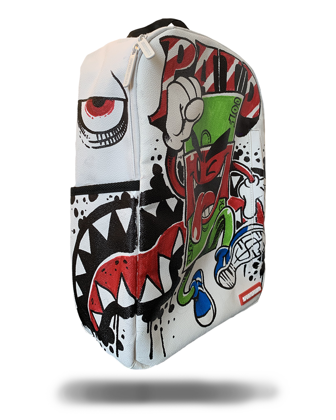 Limited Edition THE SPRAYGROUND DIY WHITE BACKPACK VEGAN LEATHER & INNER MONEY LINING & MARKERS INCLUDED